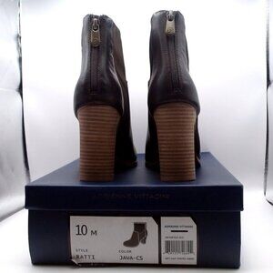 Adrienne Vittadini “Ratti” Brown Leather Ankle Boots – Block Heel‎ NIB 10M